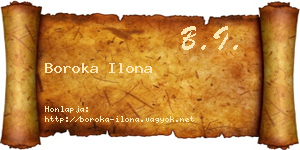 Boroka Ilona névjegykártya